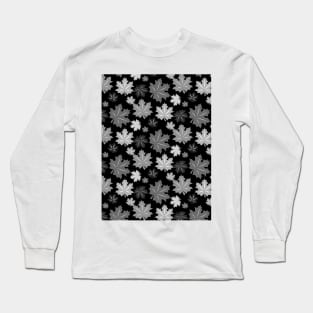 Black and white leaves pattern Long Sleeve T-Shirt